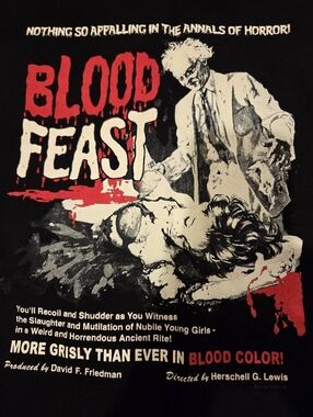 ☠️BLOOD FEAST - VINTAGE MOVIE SHIRT - HOMEMADE SLEEVELESS - MENS SIZE L